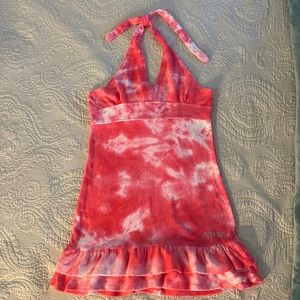 Maui Girl ~ Girls Lg Terrycloth Dress/Coverup in Coral Tie-dye